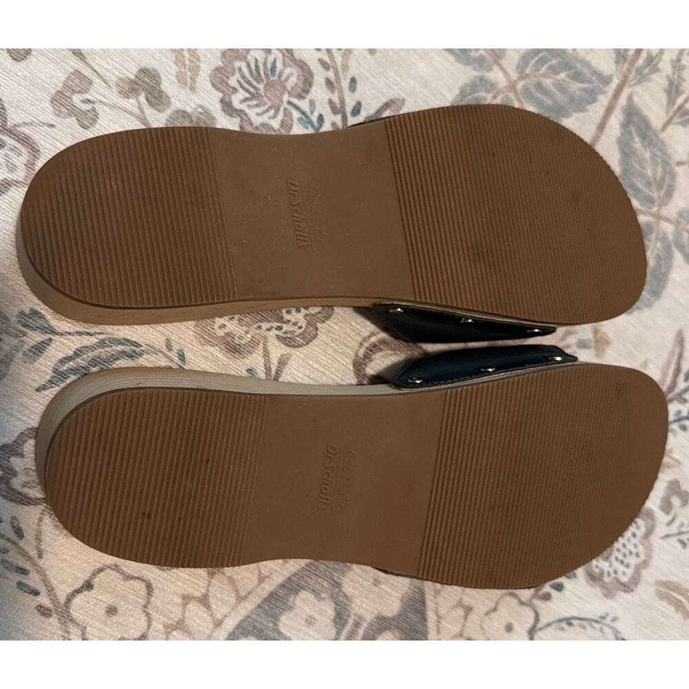 Dr. Scholls Original Clog Shoes Womens Size 10 Navy Leather Wood Slide Sandals - Picture 6 of 7